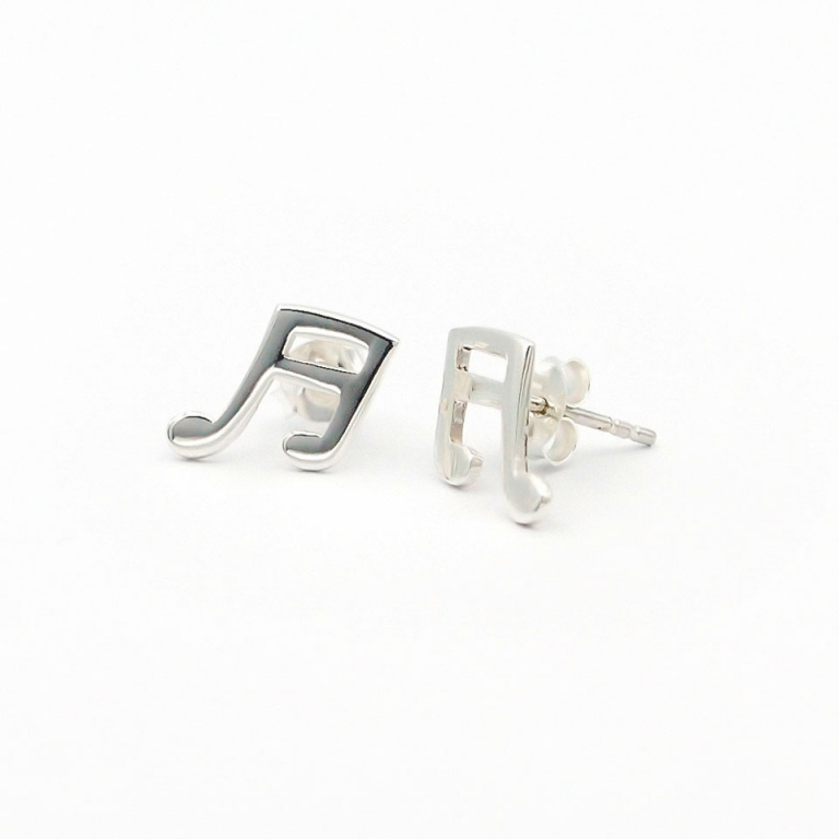 Music note plain stud earrings