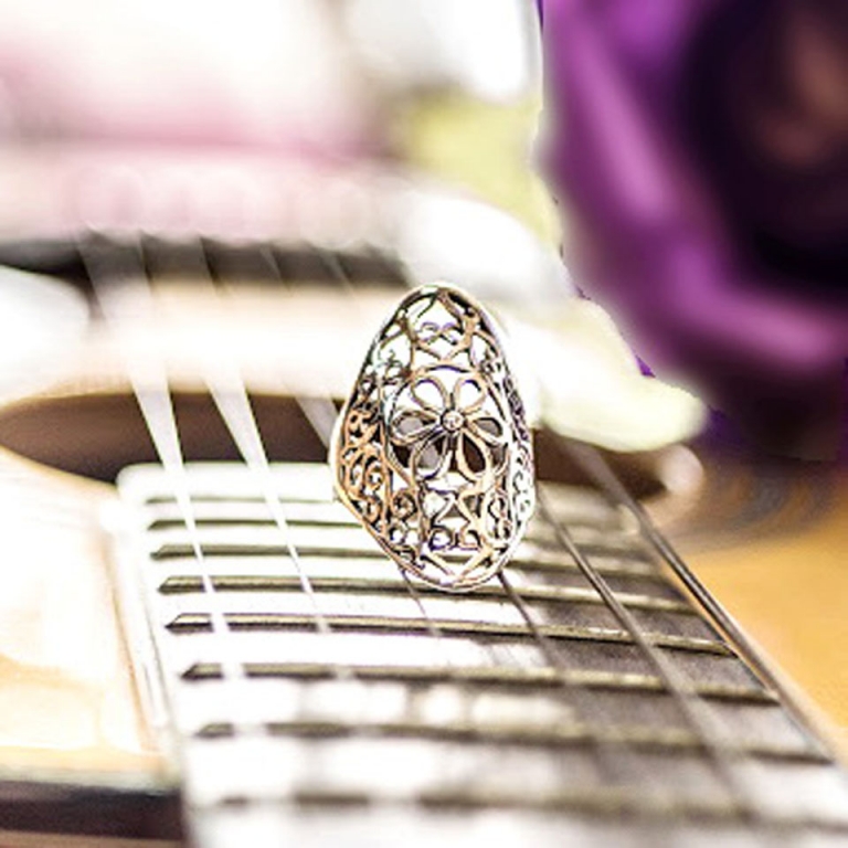 Filigree Flower Plain Ring