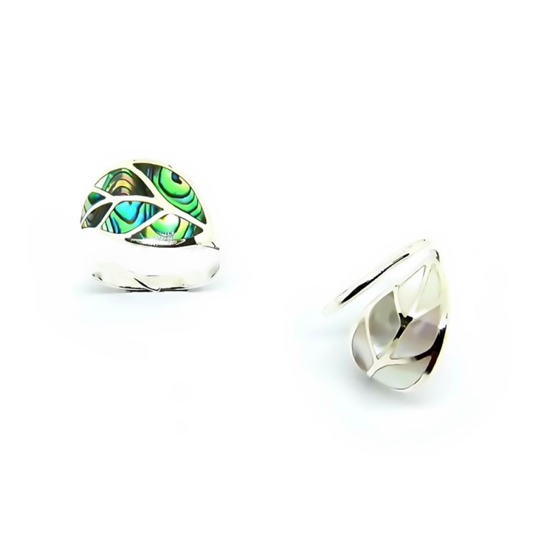 Leaf rings with Abalone/Paua shell , Mother of Pearl