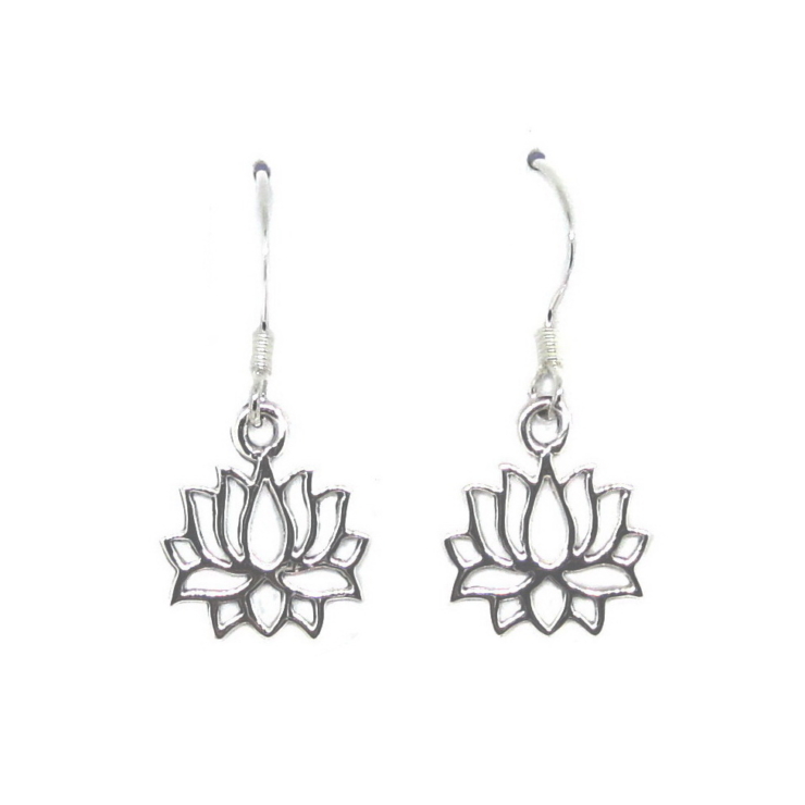 silver open Blossom Lotus earrings