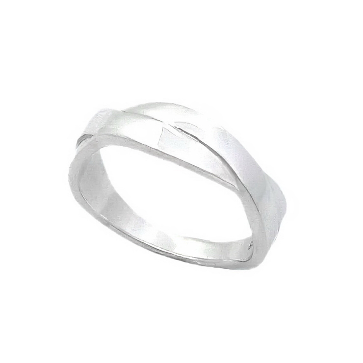 silver Twisted Band ring