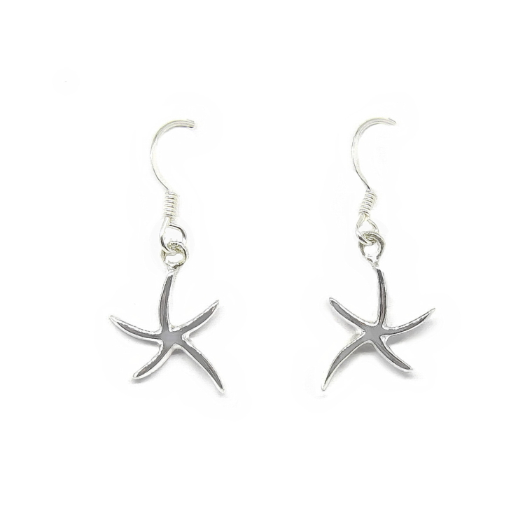 Silver lovely starfish earrings
