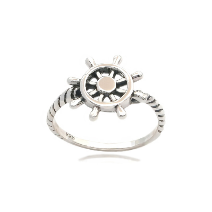 Silver Ship Steering Ring.
