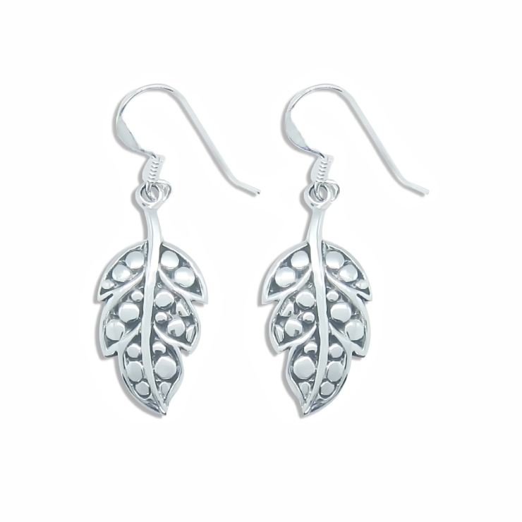 Silver Leaf Earrings.
