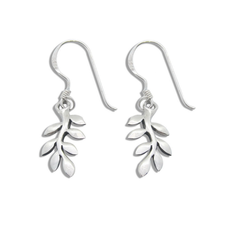 Silver Olive Leaf Earrings
