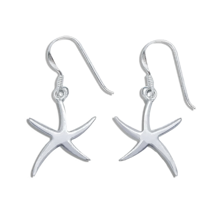 Silver Starfish Earrings.