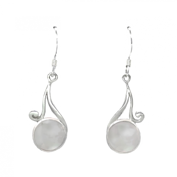 silver Twigs earrings with Mother of Pearl