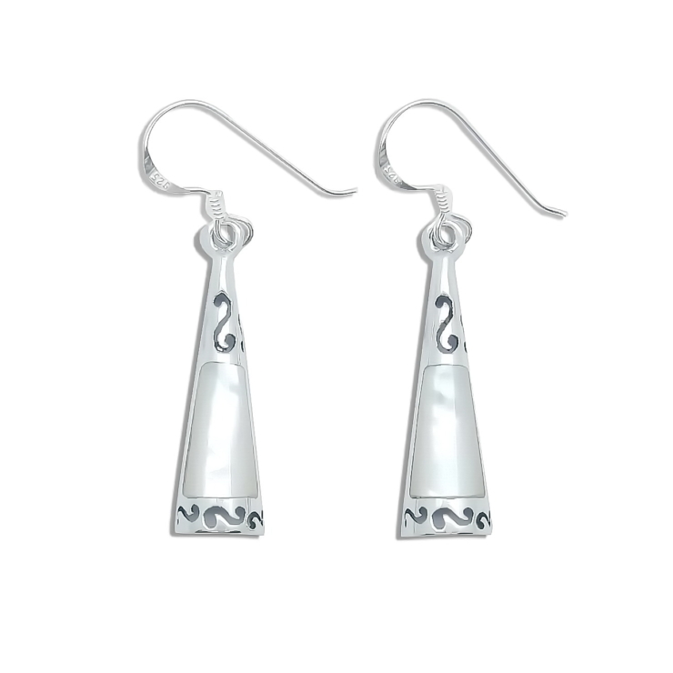 Silver Triangle Filigree with Mother of Pearl.