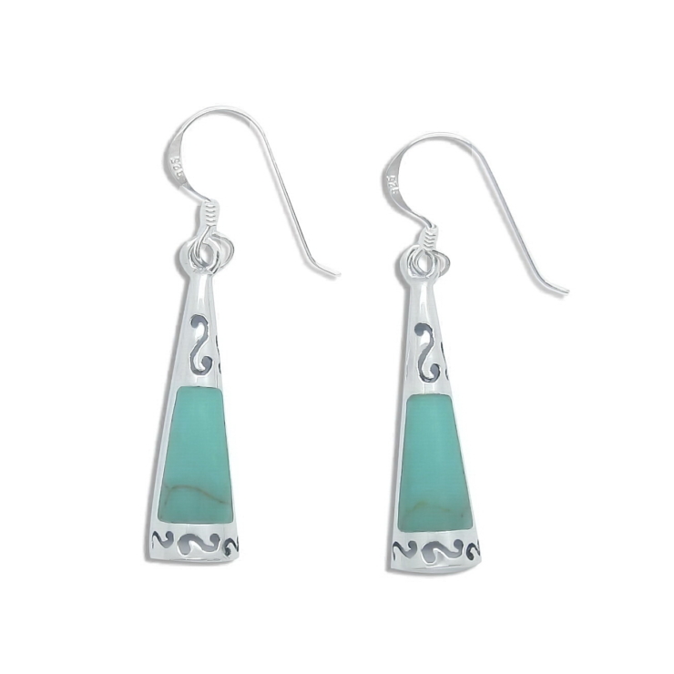 Silver Triangle Filigree with Turquoise.