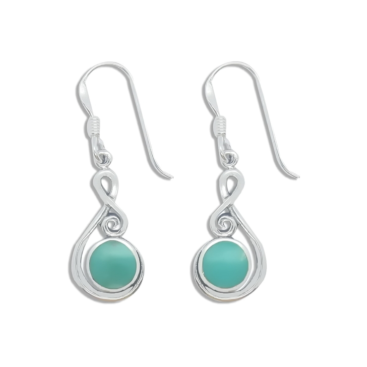 Silver Music Symbol Earrings with Turquoise.