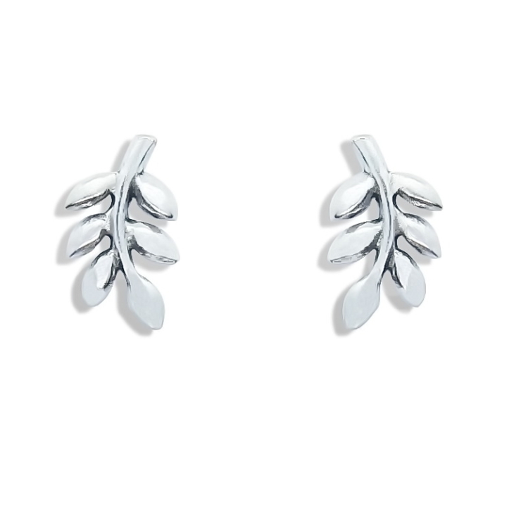Olive Leafs Plain Stud Earrings.