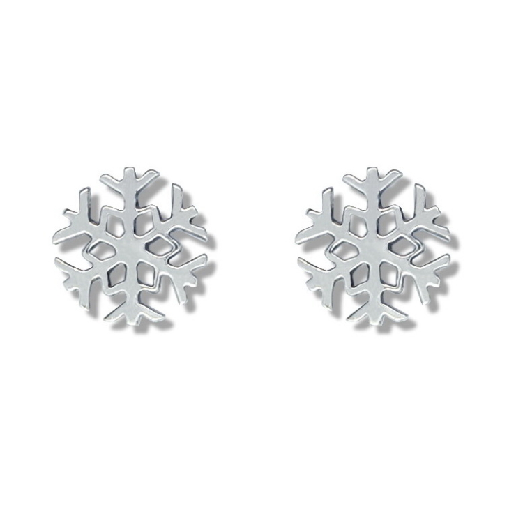 Snow Flake Plain Stud Earrings.