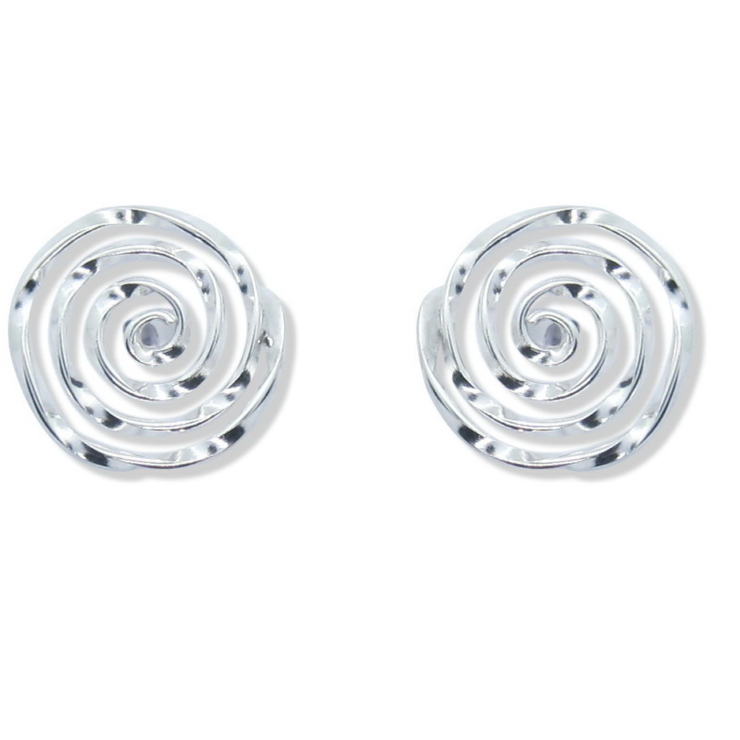 Spiral Wire Twisted Plain Stud Earrings.
