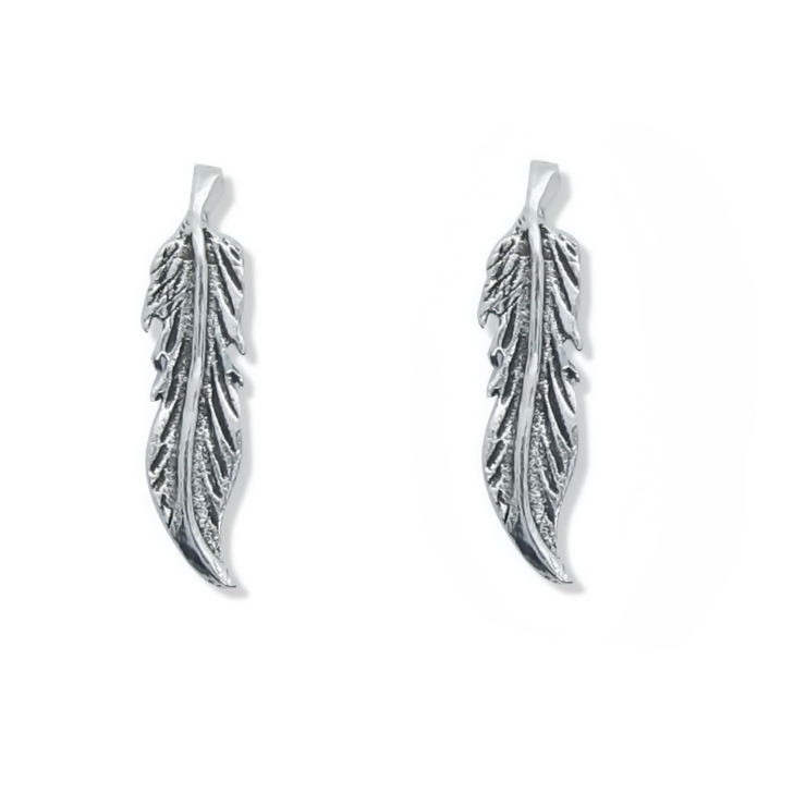 Feather Plain Stud Earrings.