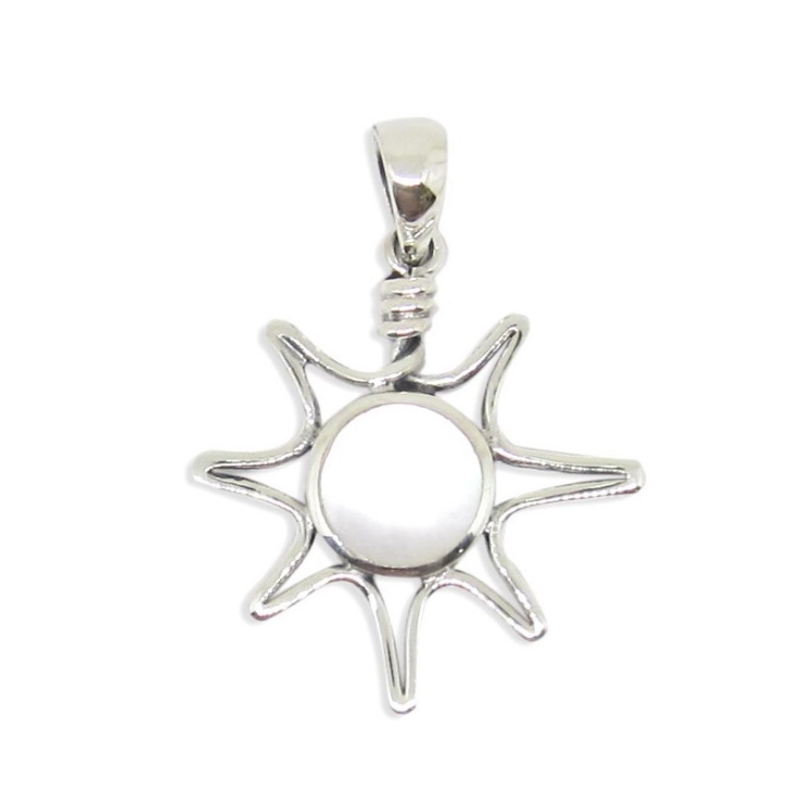 Silver Sun Pendant with Mother of Pearl.