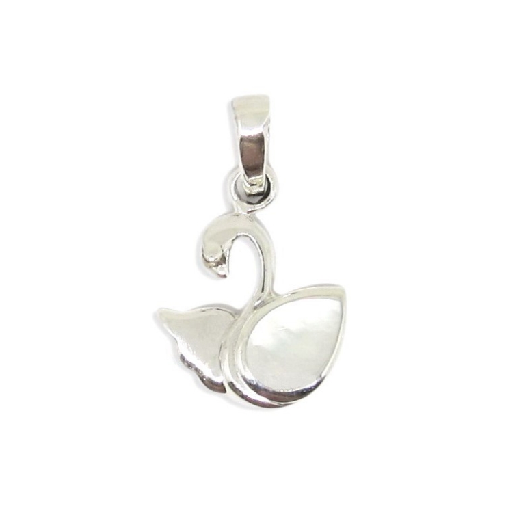 Silver Swan Pendant with Mother of Pearl.