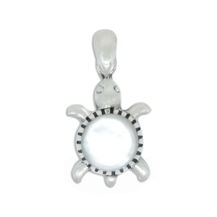 Silver Turtle Pendant with Mother of Pearl.