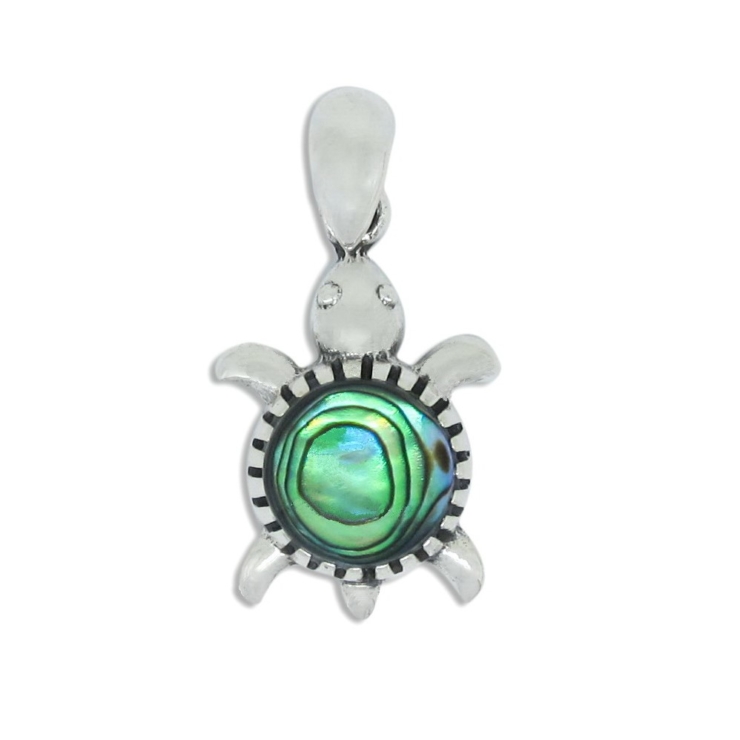 Silver Turtle Pendant with Abalone/Paua shell.