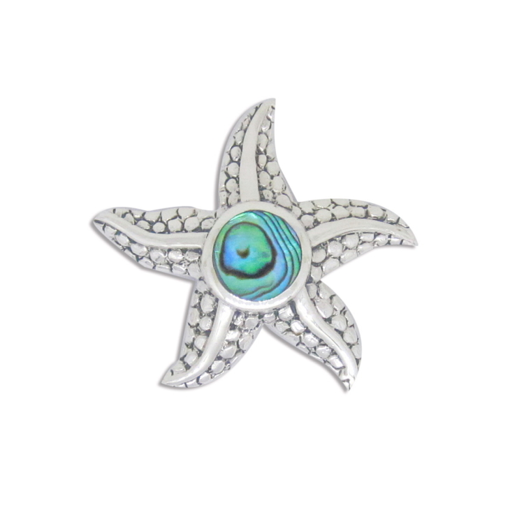 Silver Starfish Pendent with Abalone/Paua shell.