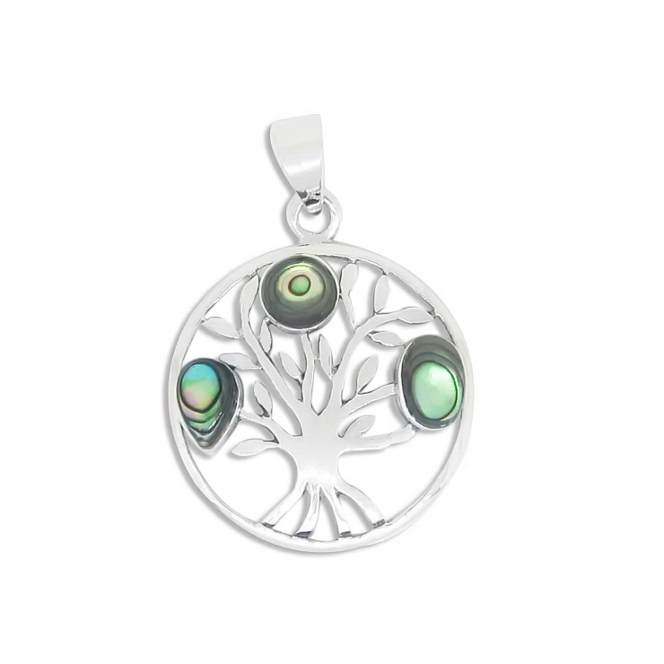 Silver Tree of Life with Abalone/Paua shell.