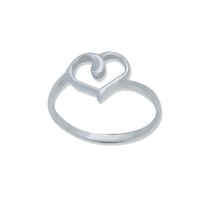 Silver Open Heart Ring.