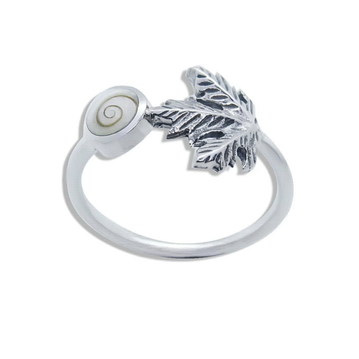 Silver Maple Leaf with Shiva shell.