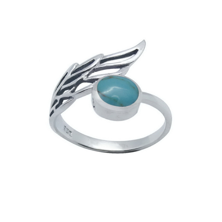 Silver Wing Ring with Turquoise.